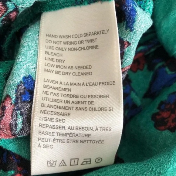 NWT Free People Hilary Print Keyhole Neck Top Green Floral Combo Medium - Picture 13 of 15